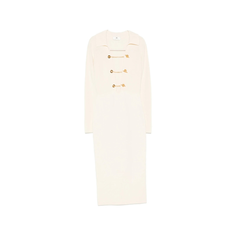 Elisabetta Franchi Gold-tone Chain-link Detail Midi Dress