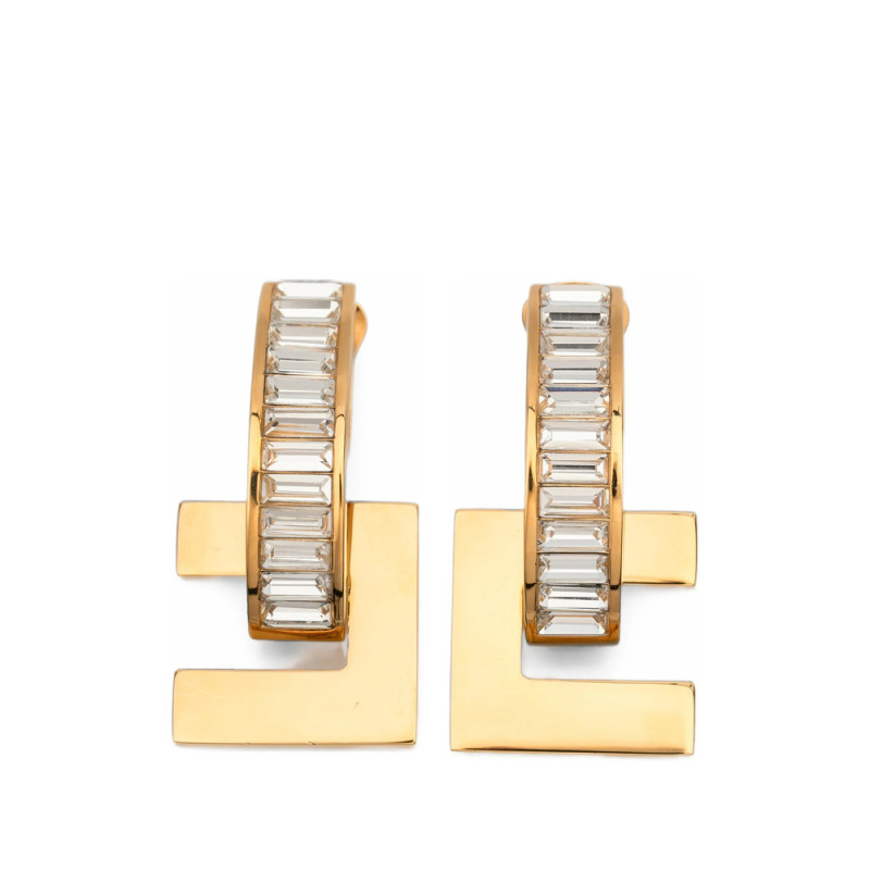 Elisabetta Franchi Crystal-embellished Logo Earrings