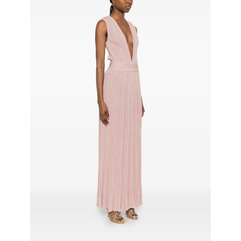 Antonino Valenti V-neck Pleated Maxi Dress