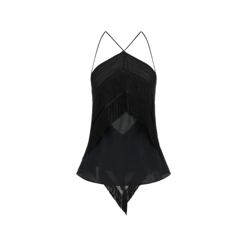The Andamane Reina Fringe-trimmed Top