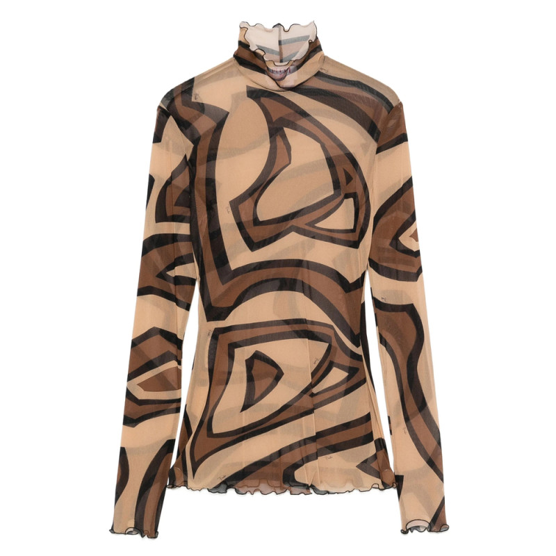 Pucci Labirinto-print Tulle Top