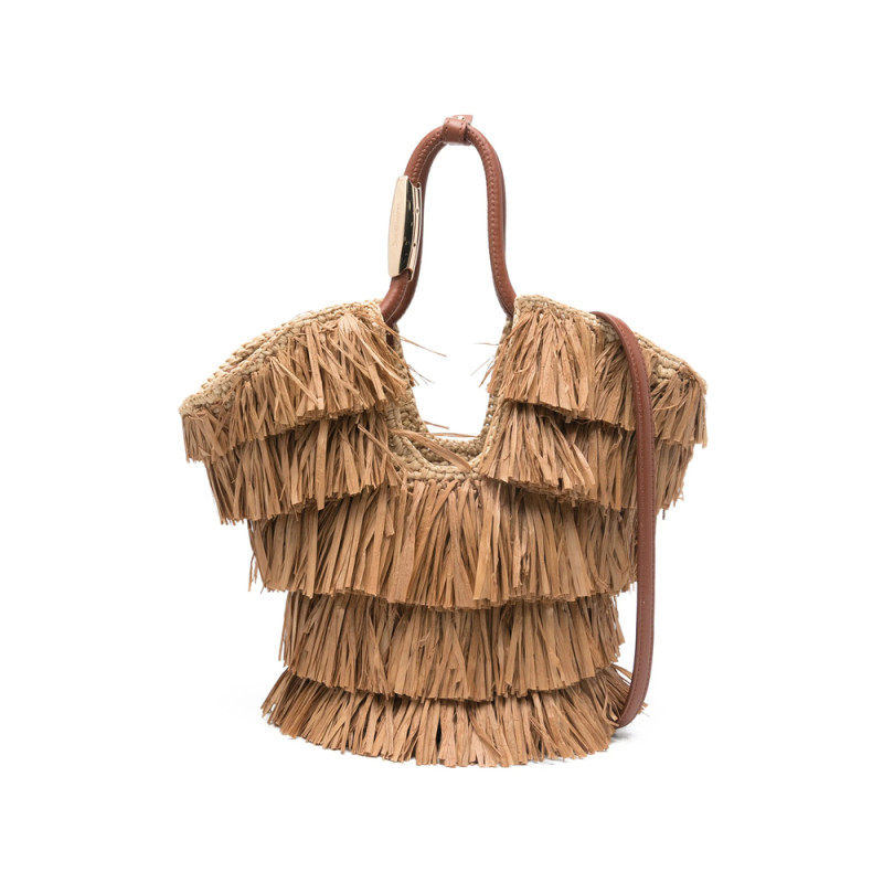 Zimmermann Small Goldentime Fringed Tote Bag