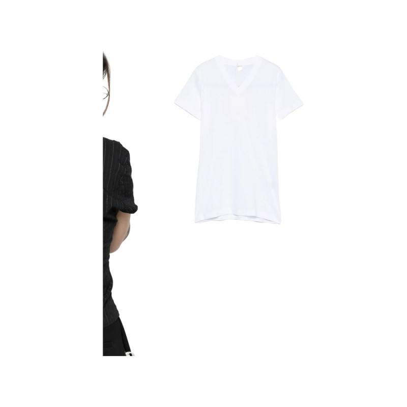 Toteme Wide-ribbed V-neck T-shirt