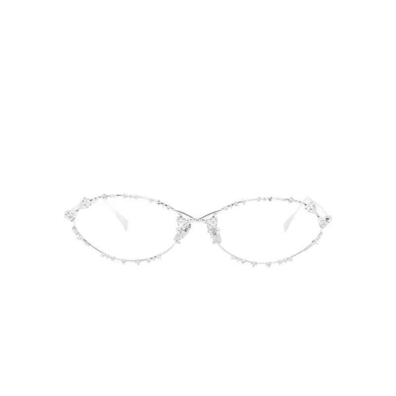 Yvmin Ripple Crystal-embellished Oval-frame Glasses