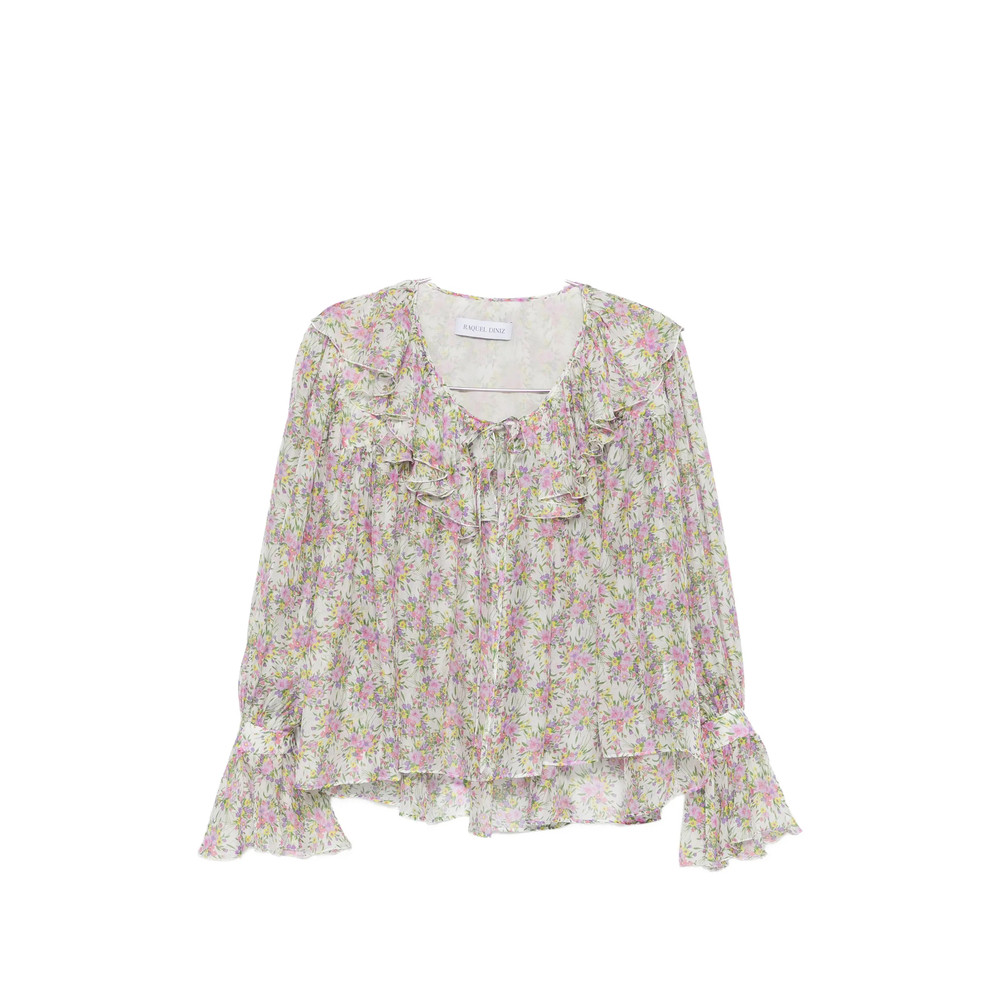 Raquel Diniz Floral-print Ruffled Blouse