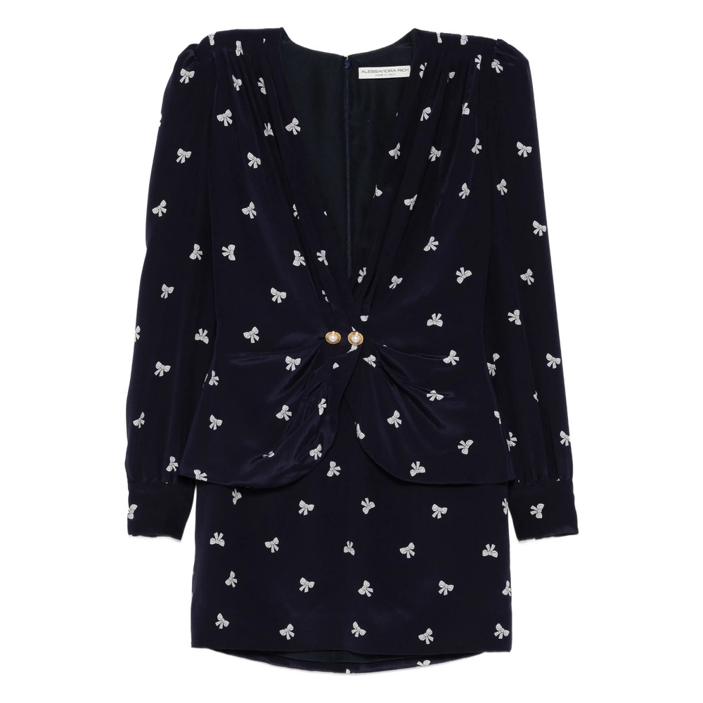 Alessandra Rich Bow-print Mini Dress