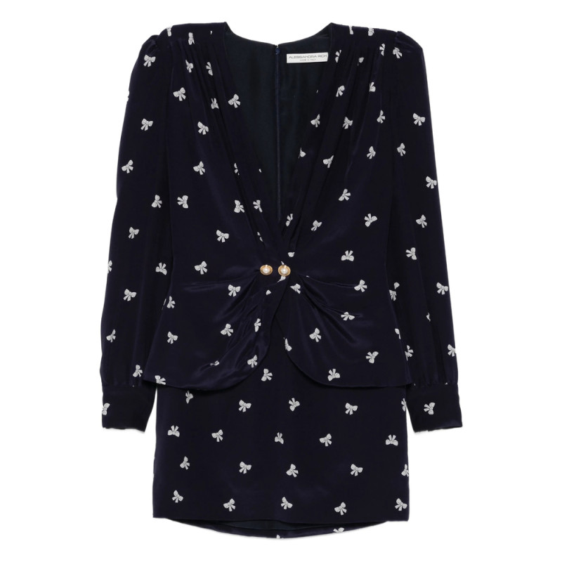 Alessandra Rich Bow-print Mini Dress