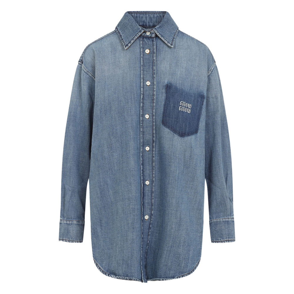 Miu Miu Logo-patch Shirt