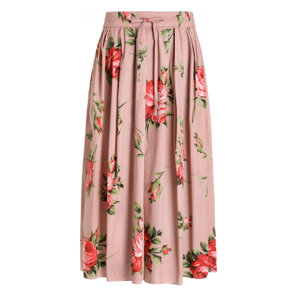 Dolce & Gabbana Floral Print Drawstring Skirt