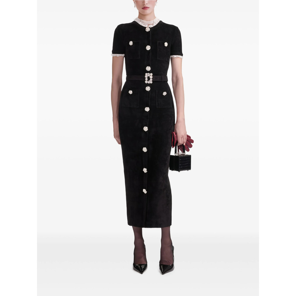 Self-portrait Embellished Button Dress