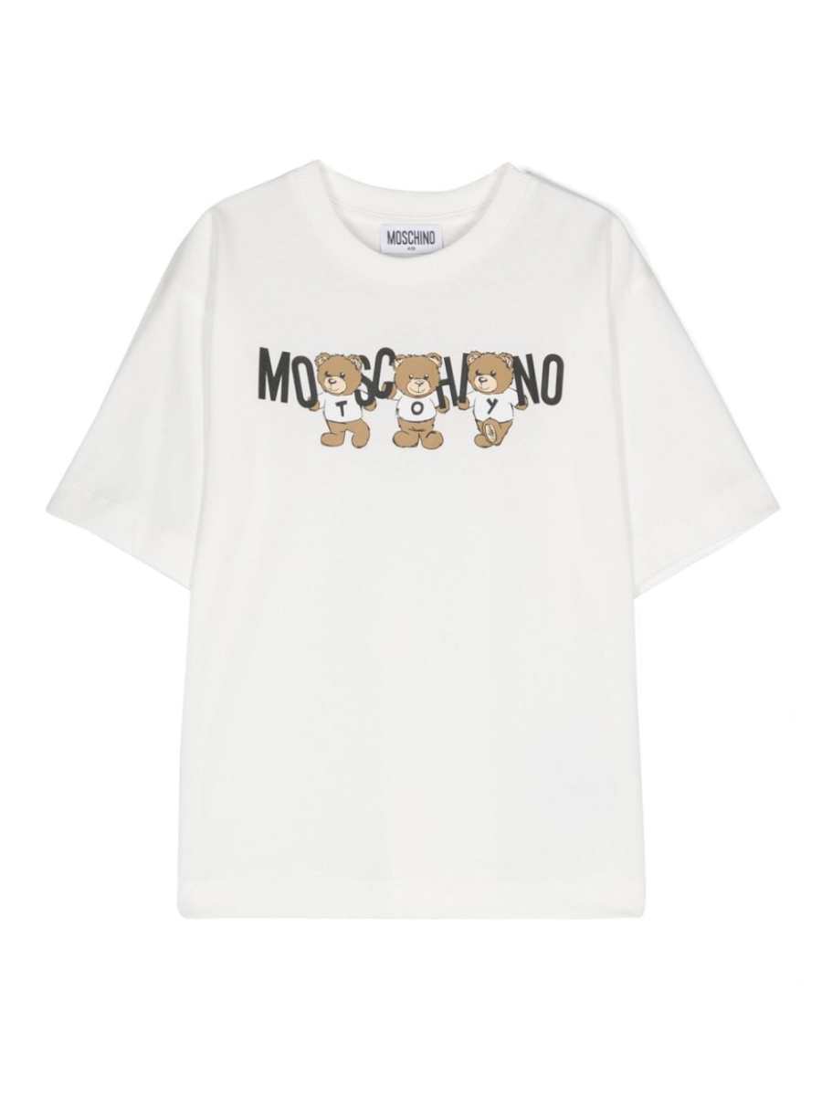 teddy bear-motif T-shirt