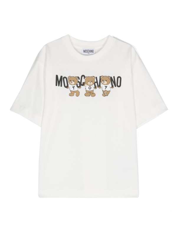 teddy bear-motif T-shirt