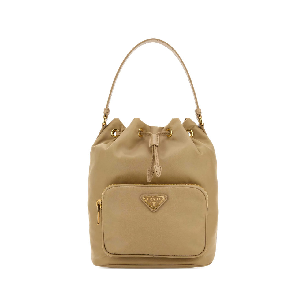 Prada Duet Drawstring Pocket Bucket Bag