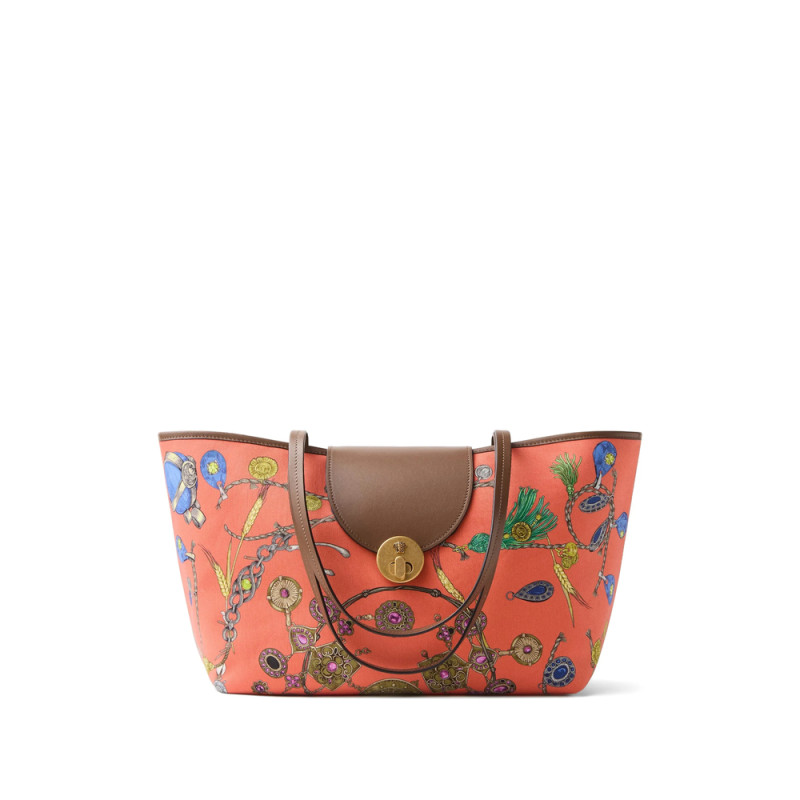 Versace Vivian Printed Small Canvas Tote