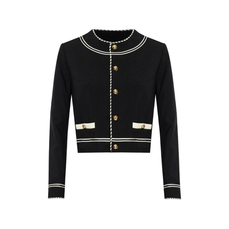 Frame Button Embellished Jacket