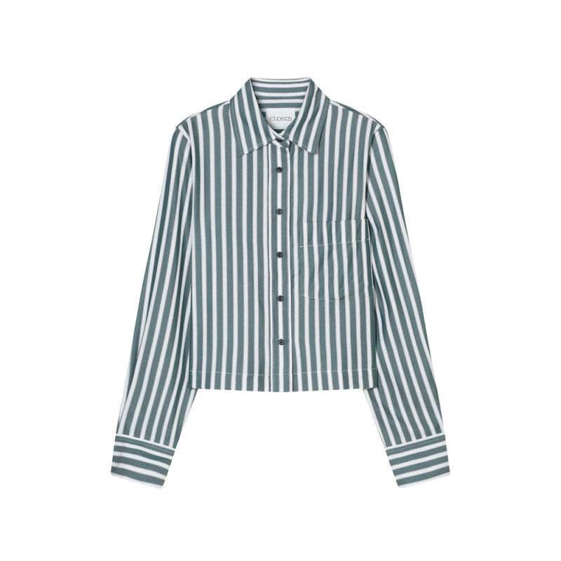 Closed Striped Cropped Classic Shirt