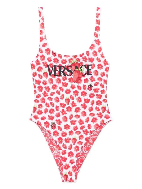 Strawberry Garden-print swimsuit