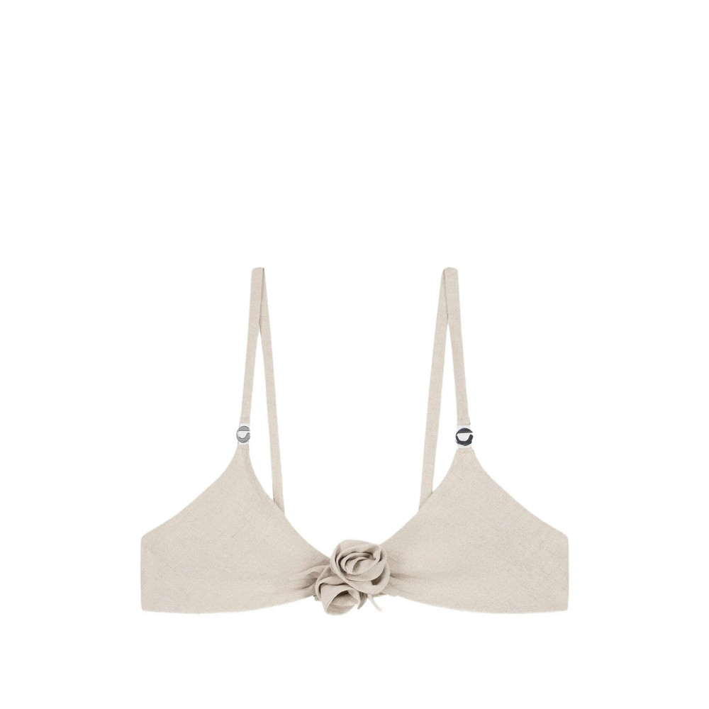 Coperni Flower Gathered Bikini Top