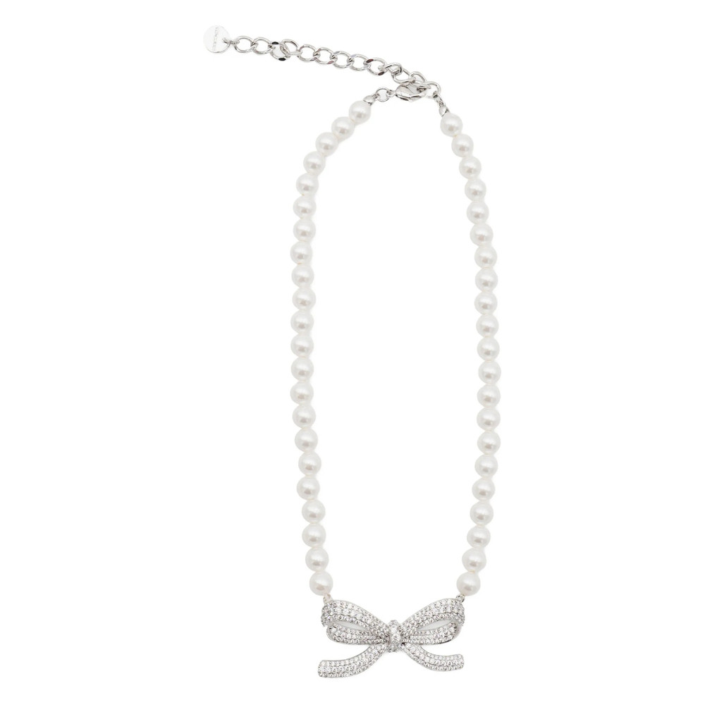 Self Portrait Bow Pearl Necklace