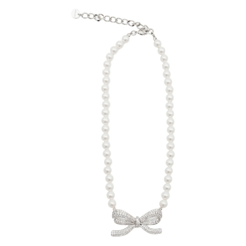 Self Portrait Bow Pearl Necklace
