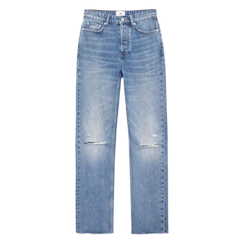 Anine Bing Bruno Destructed Frayed Jeans