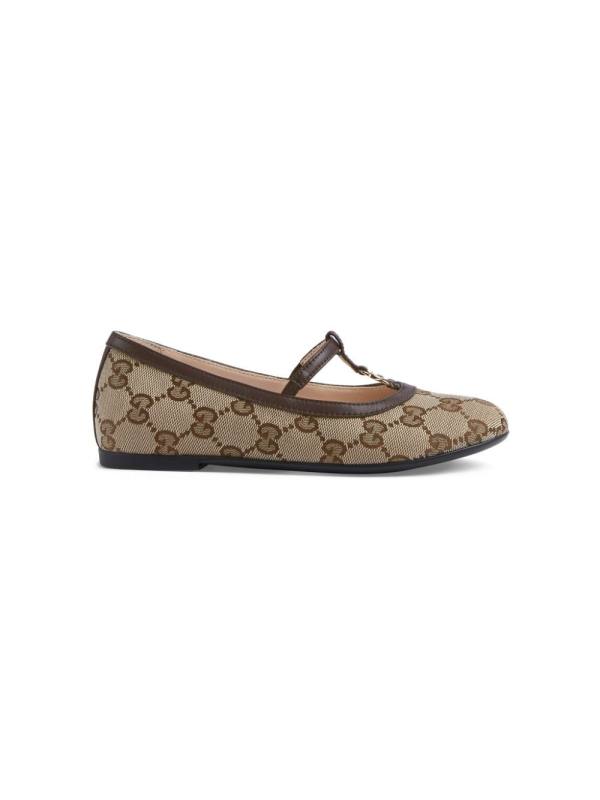 GG-canvas ballerina shoes