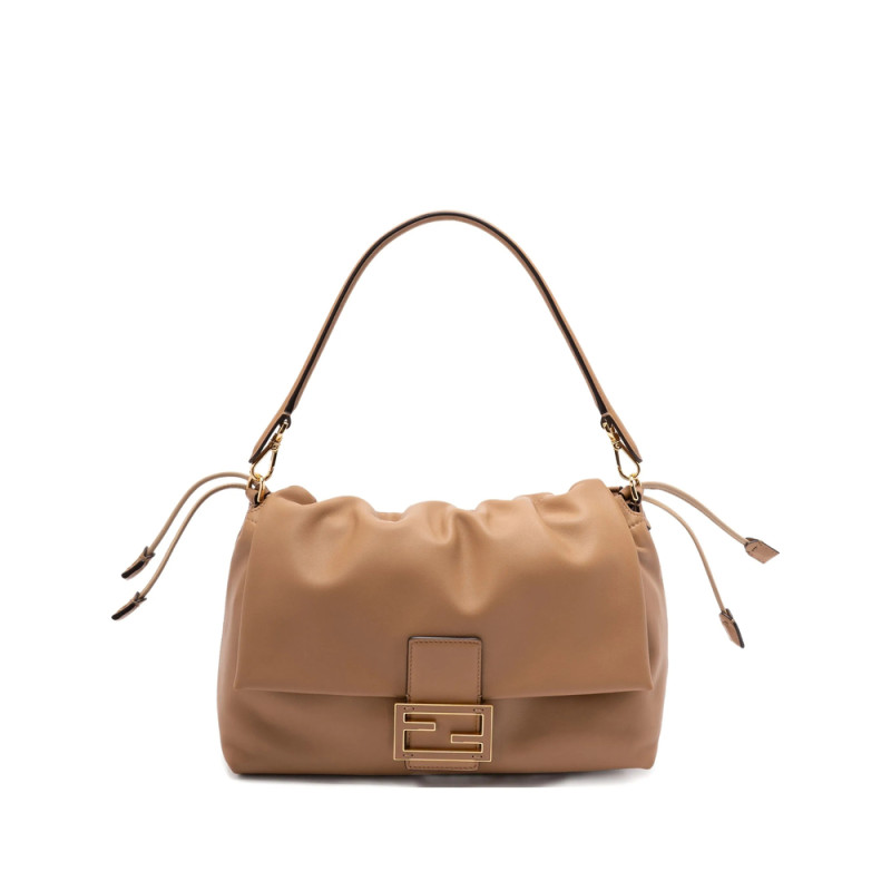 Fendi Large Mamma Baguette Logo-plaque Gathered Shoulder Bag