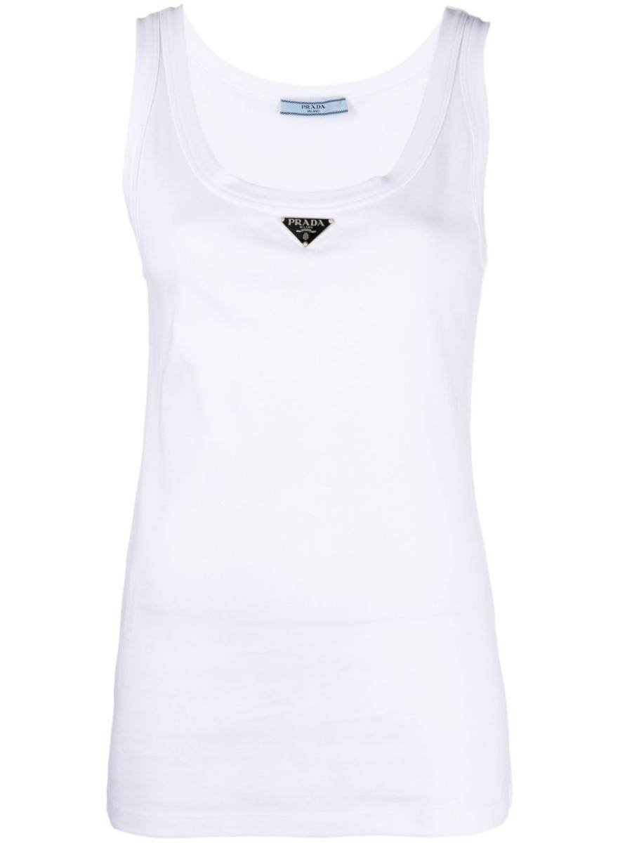 ribbed-knit jersey tank top