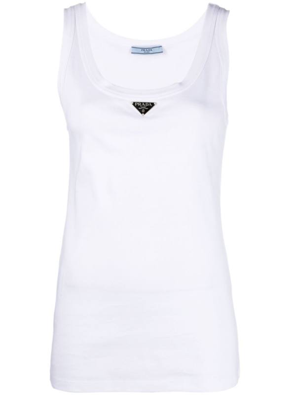 ribbed-knit jersey tank top