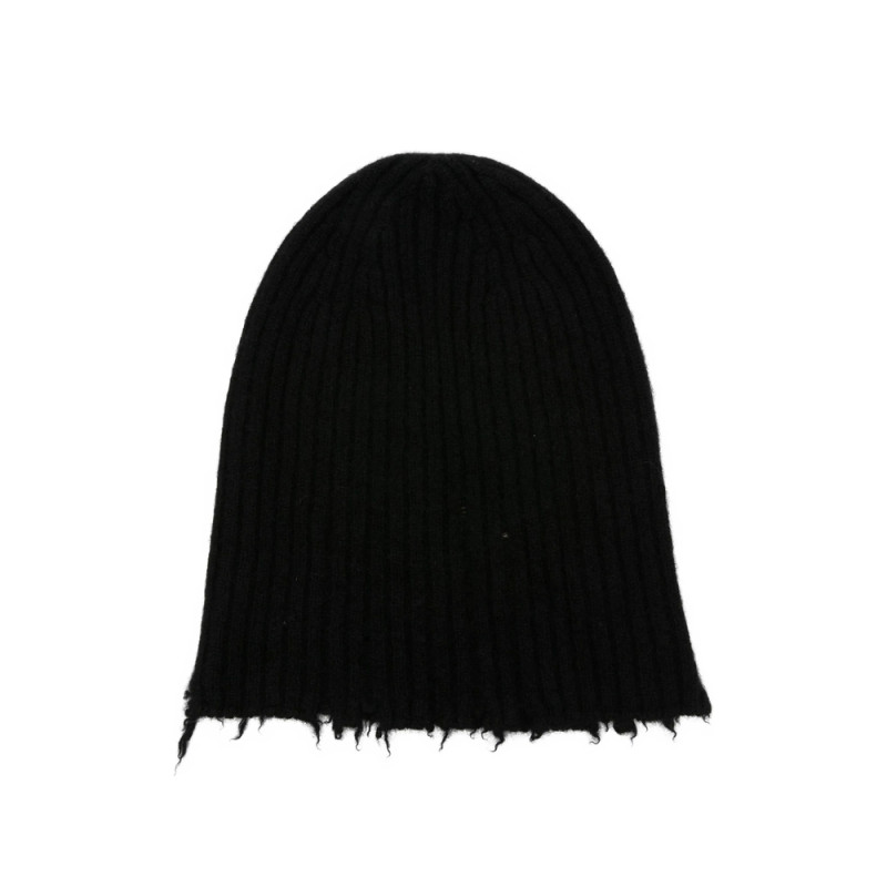 Uma Wang Ribbed Frayed Beanie Hat