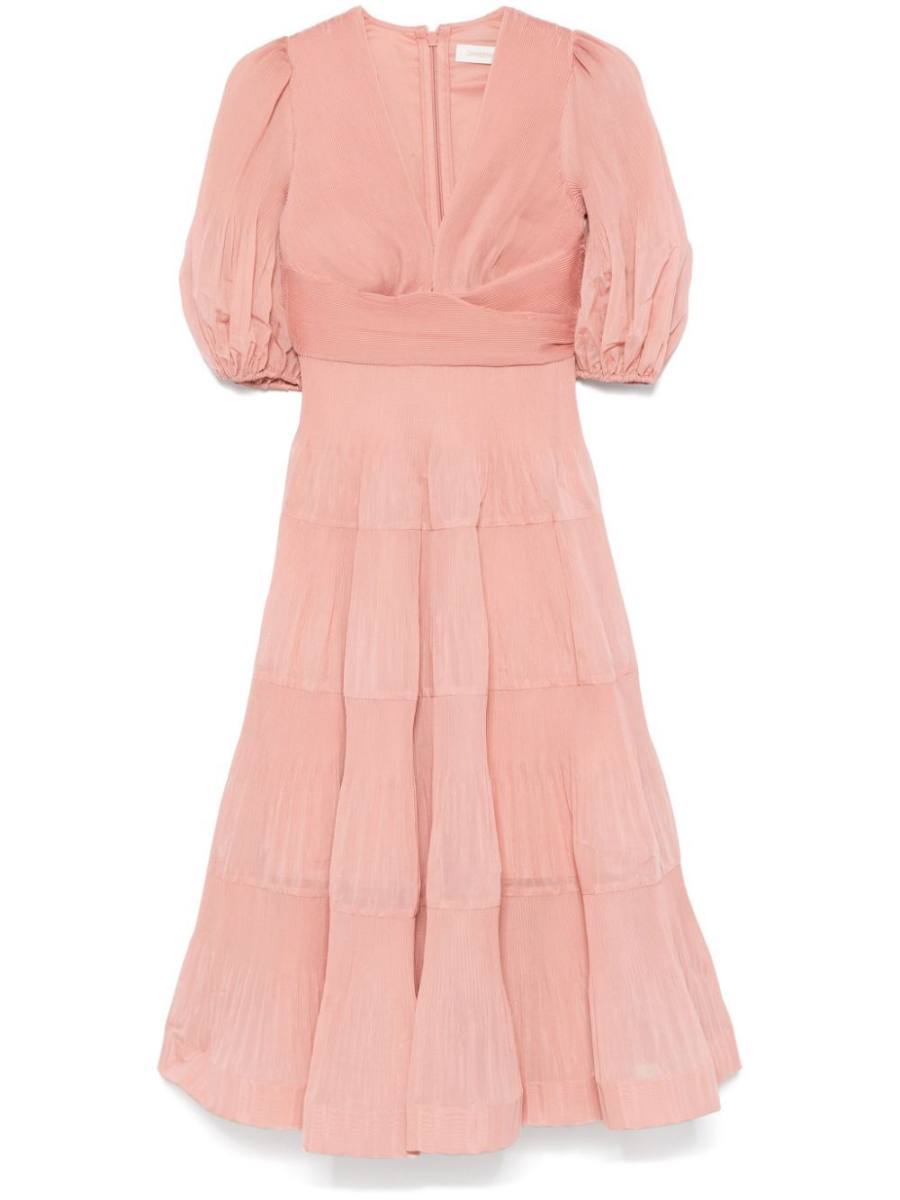 pleated midi dress