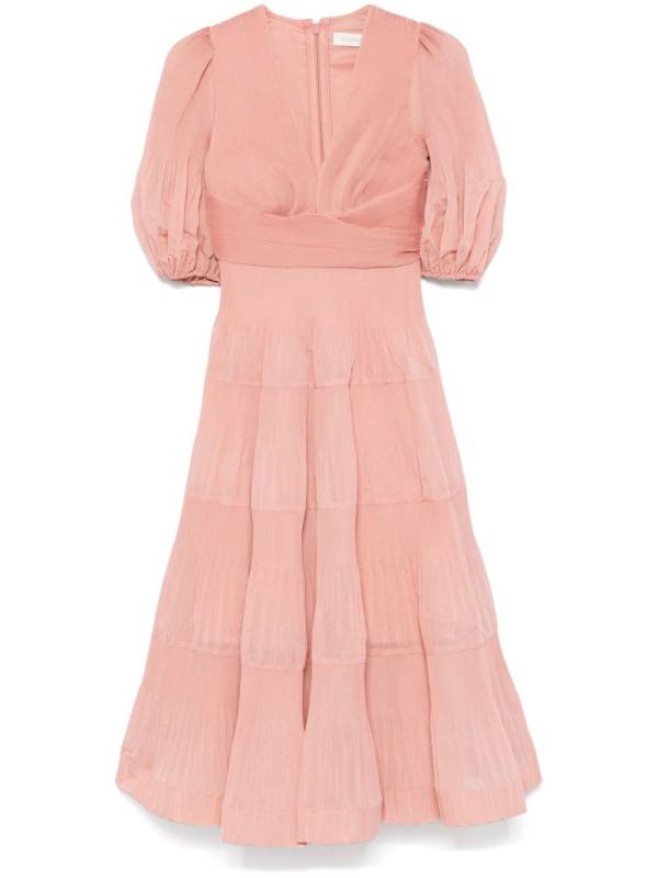 pleated midi dress