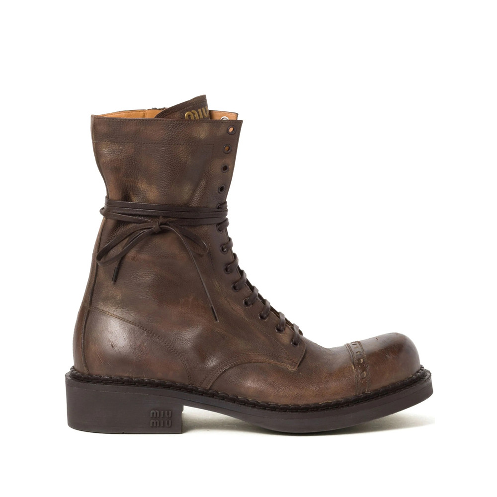 Miu Miu Leather Laced Boots (35mm)