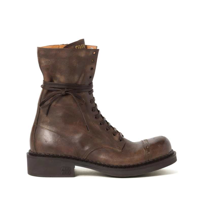 Miu Miu Leather Laced Boots (35mm)