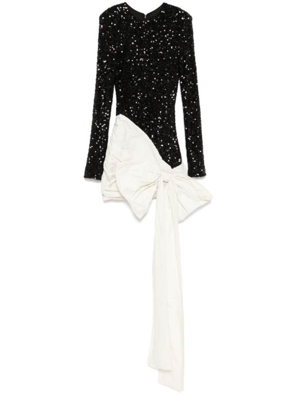 bow sequinned mini dress
