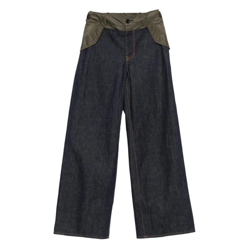 Sacai Panelled Cotton Jeans