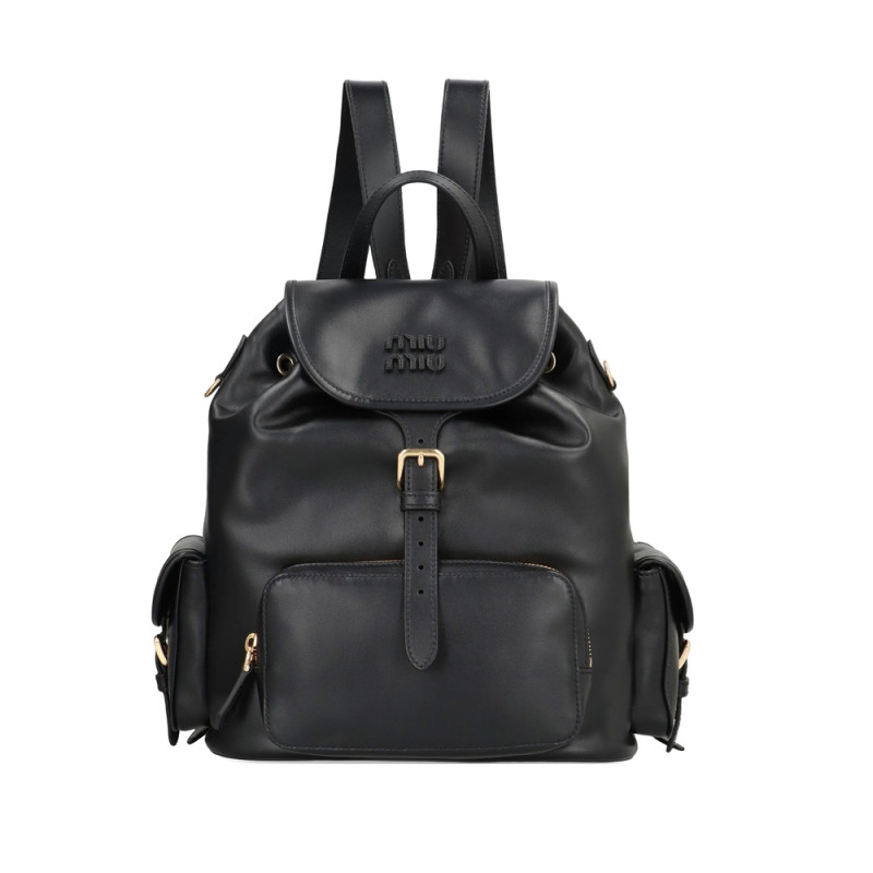 Miu Miu Buckle Leather Backpack
