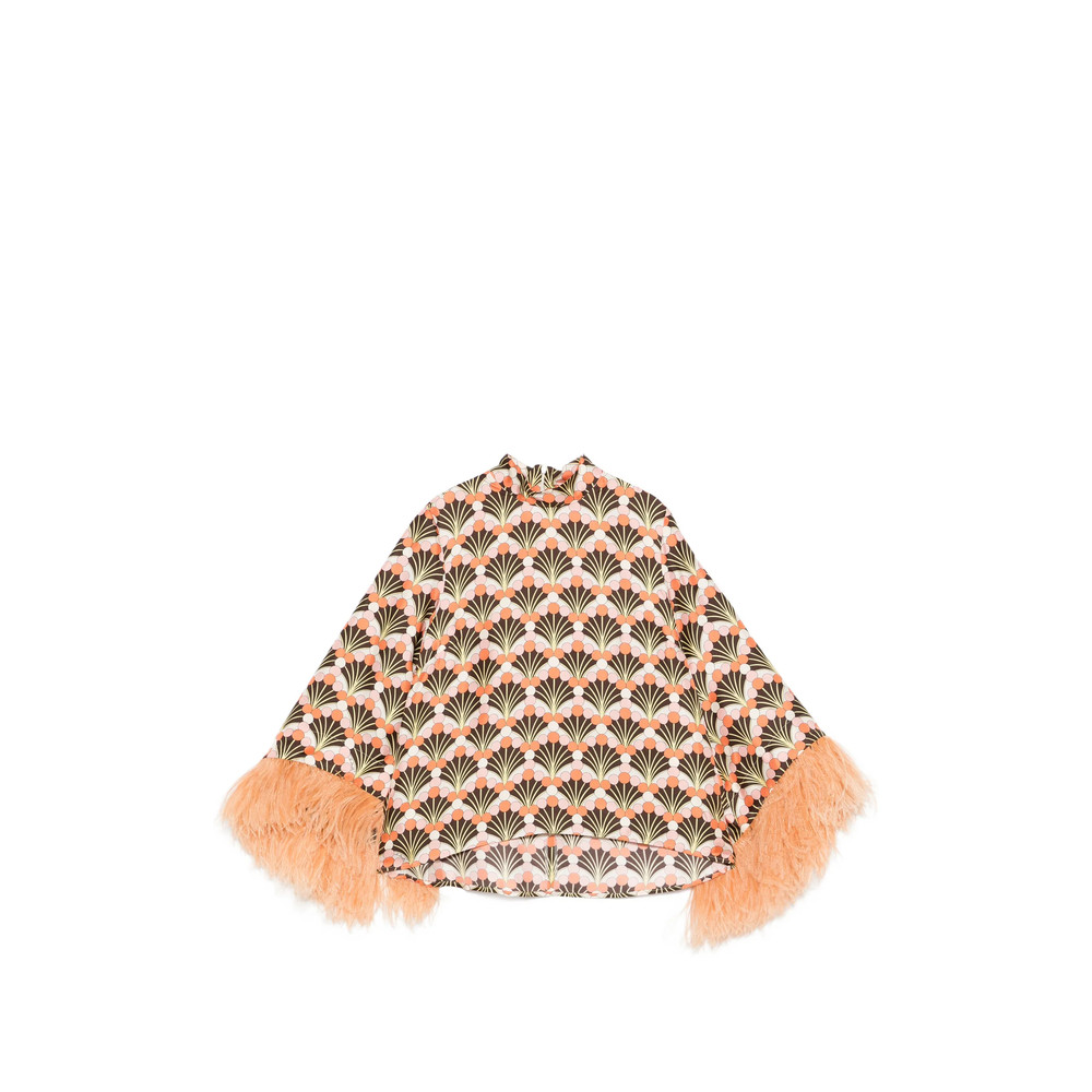 La Double J Feather Printed Top