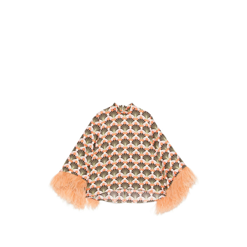 La Double J Feather Printed Top