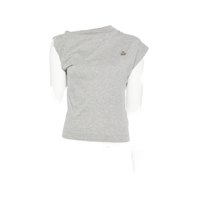 Vivienne Westwood Hebo Orb-embroidered Draped-design T-shirt