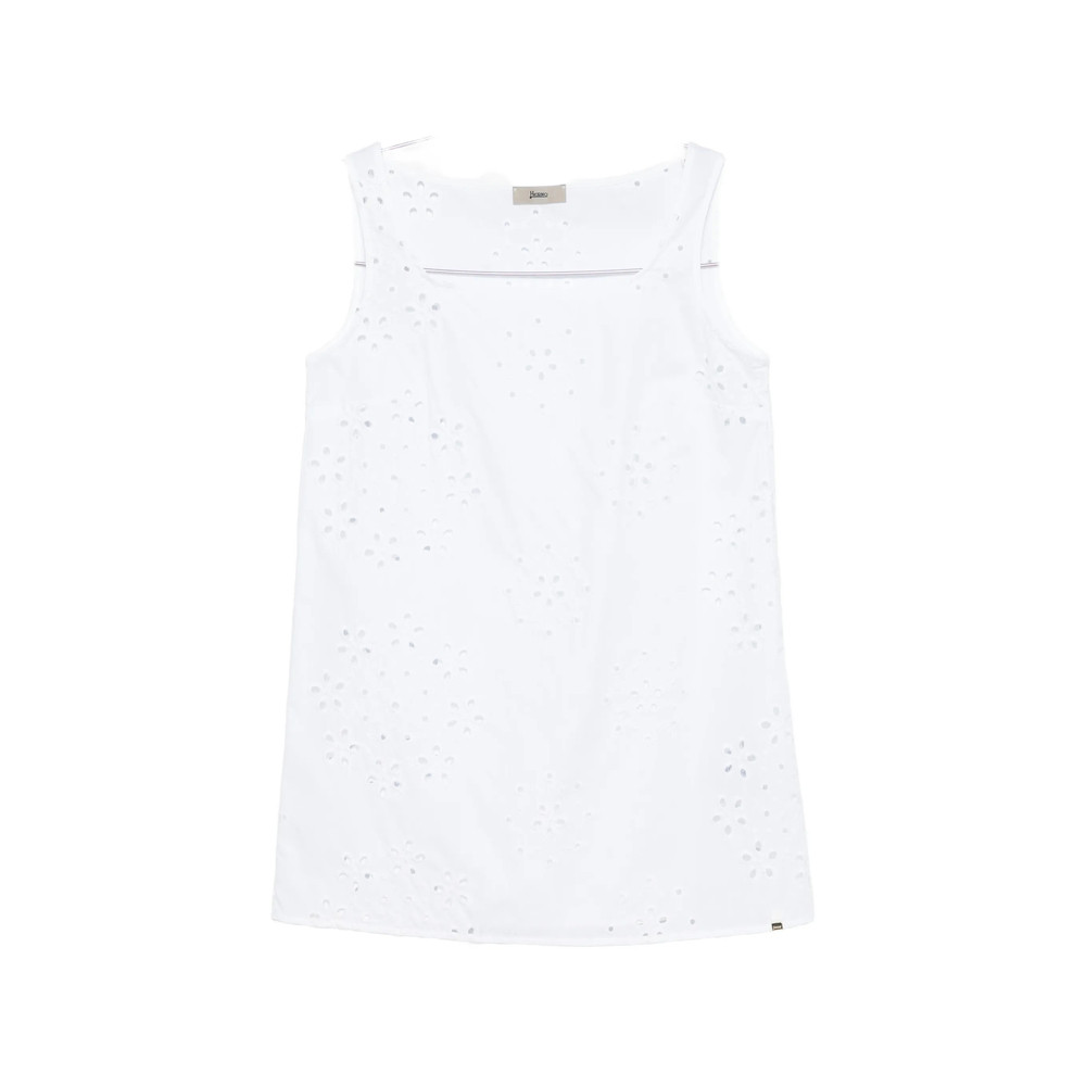 Herno Eyelet Square-neck Top