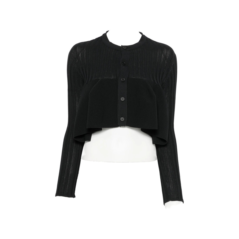 Cfcl Pottery Bust Flare Ribbed Peplum Cardigan