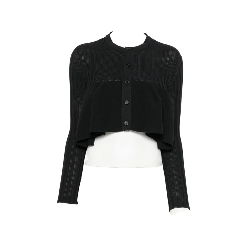 Cfcl Pottery Bust Flare Ribbed Peplum Cardigan