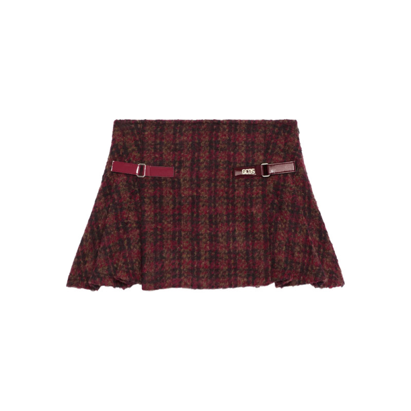 Gcds Buckle Check Skirt