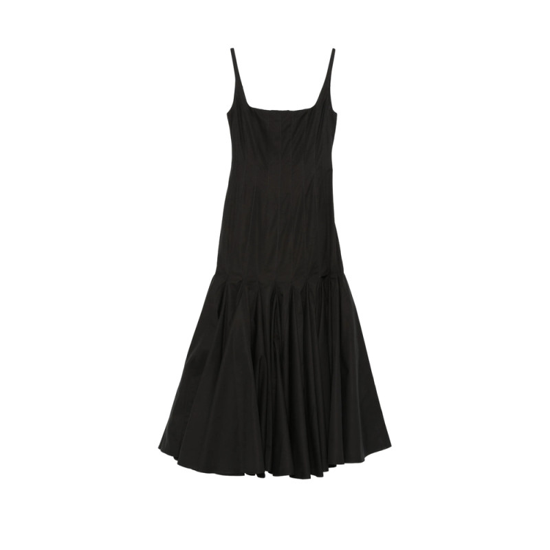 Jacquemus La Agave Pleated Midi Dress