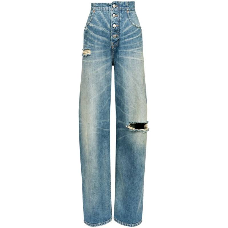 Mm6 Maison Margiela Distressed Straight Jeans