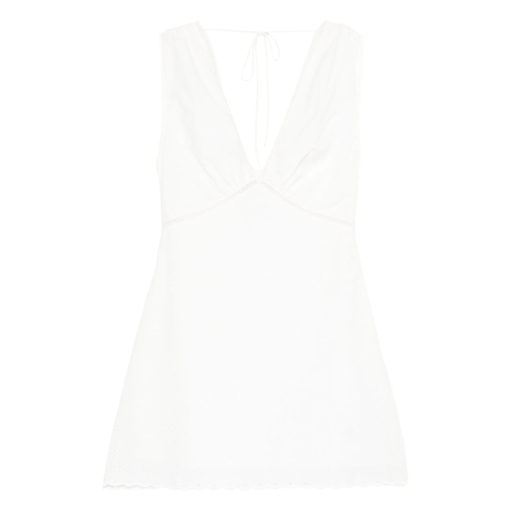 Faithfull The Brand Denise V-neck Scalloped Dress