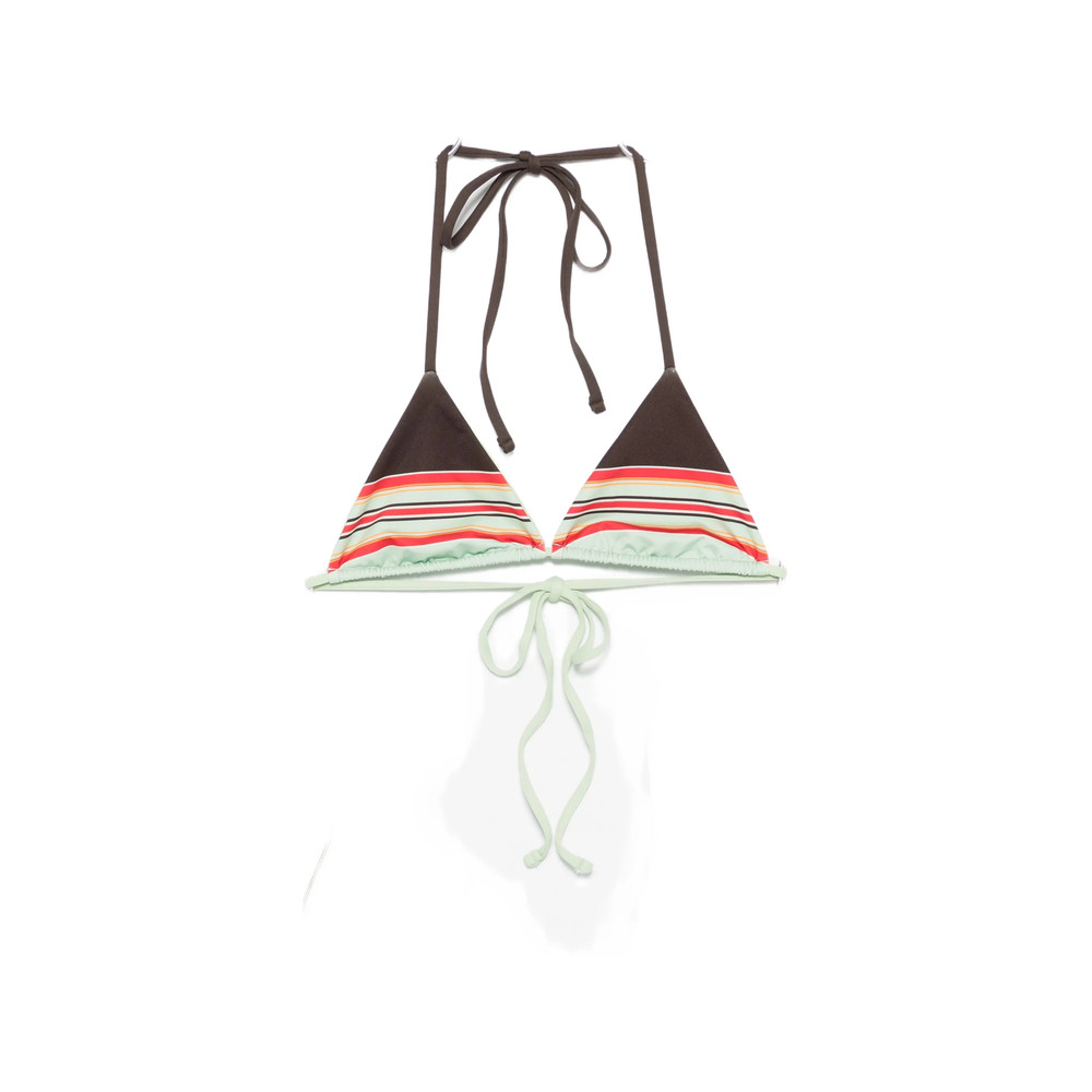 Frankies Bikinis Nick Striped Triangle Bikini Top