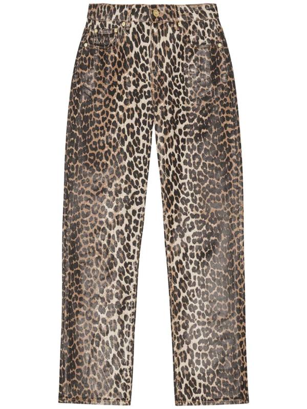 leopard-print trousers