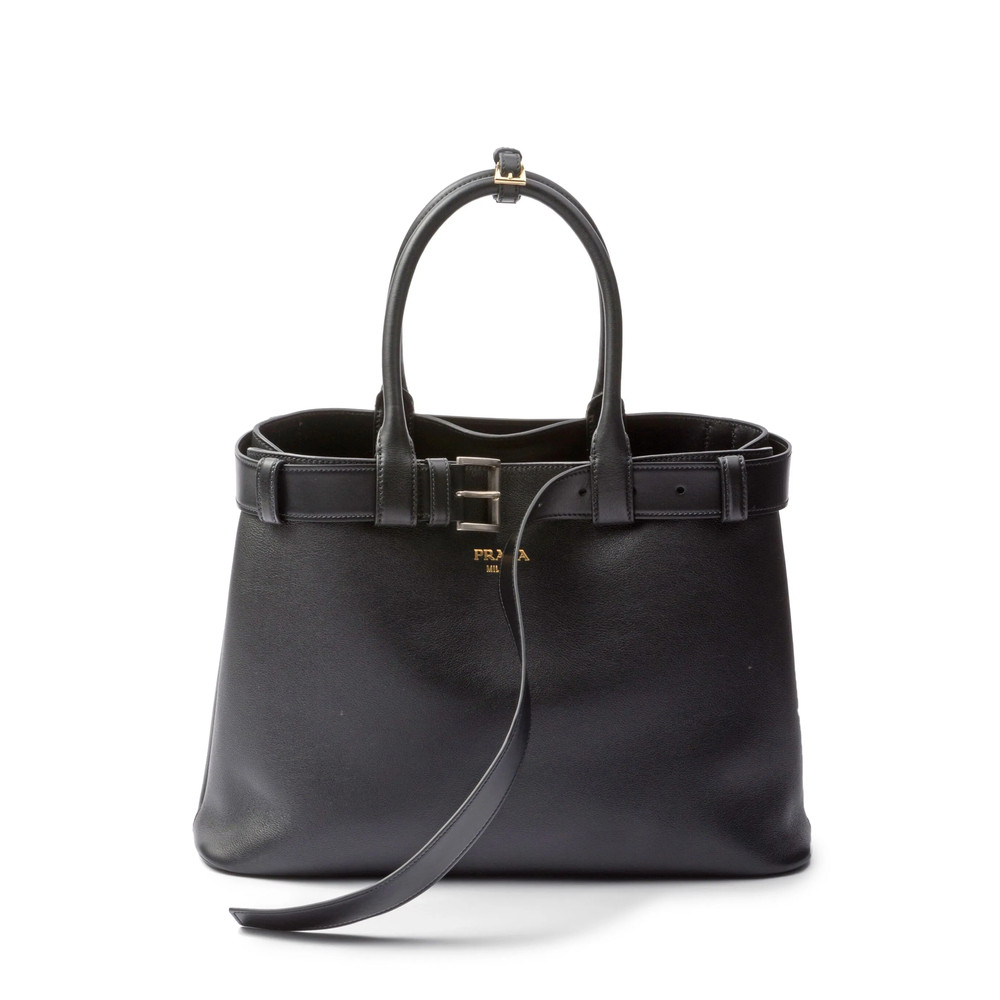 Prada Large Belted Leather Handbag